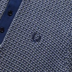 Fred Perry TWO COLOUR TEXTURE KNIT HENLEY -Bodega FREDPERRYTWOCOLOURTEXTUREKNITHENLEYFRENCHNAVYSK4800 3