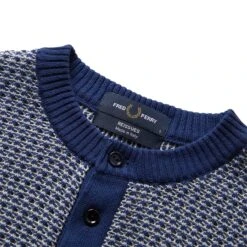 Fred Perry TWO COLOUR TEXTURE KNIT HENLEY -Bodega FREDPERRYTWOCOLOURTEXTUREKNITHENLEYFRENCHNAVYSK4800 4