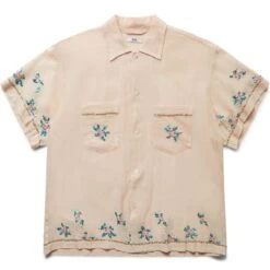 SEQUINED FLORAL NET SS SHIRT